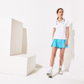 Lacoste SPORT Roland Garros Ombré-Print Polo Shirt - Polo Dámské Bílé / Tyrkysové / Zelene | CZ-tjTn